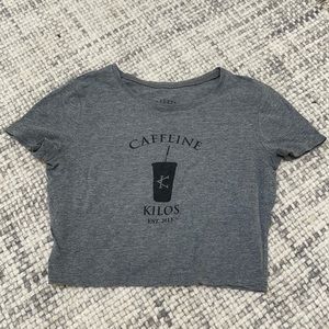 M/L Caffeine and Kilos Crop Tee